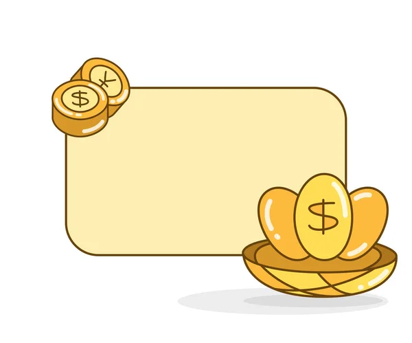 空白留言板上的美元彩蛋用于投资概念矢量说明 — 图库矢量图片