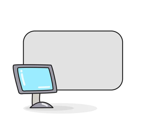 Placa Nota Branco Com Ilustração Vetor Computador Desktop —  Vetores de Stock