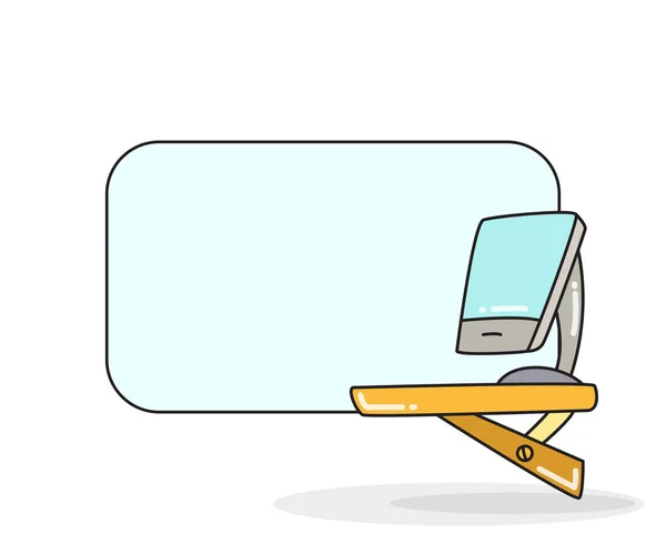 Leere Notiztafel Mit Desktop Computer Vektorillustration — Stockvektor