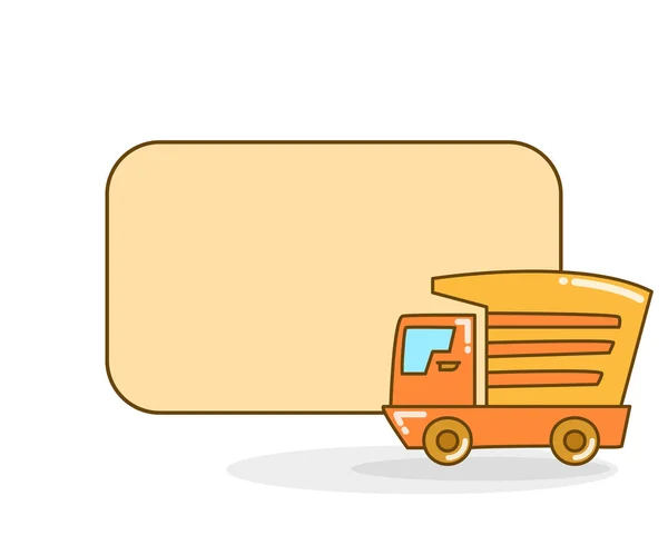 Blanco Notitiebord Met Vrachtwagen Vector Illustratie — Stockvector