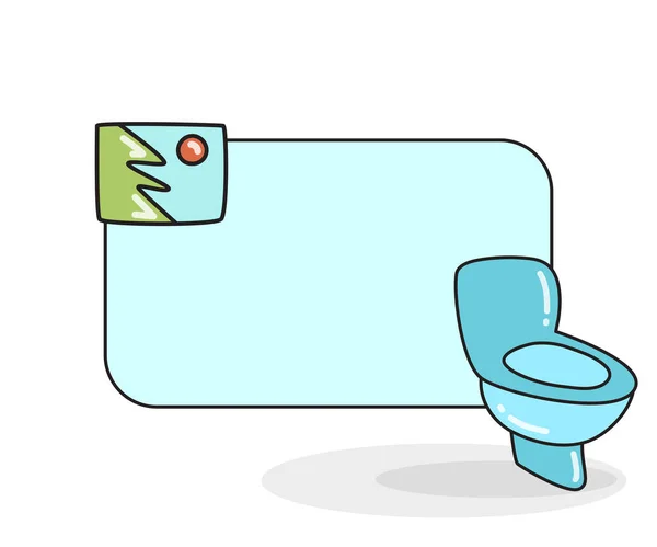 Blanco Notitiebord Met Toilet Kom Fotolijst Vector Illustratie — Stockvector