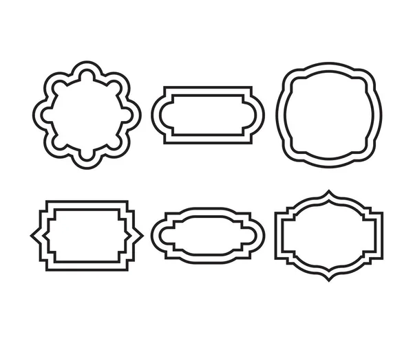 Étiquette Badge Ligne Illustration Ensemble — Image vectorielle