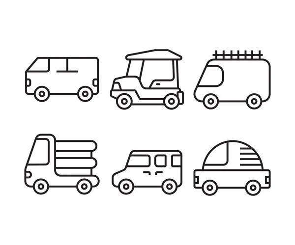 Auto Symbole Setzen Vektor Illustration — Stockvektor