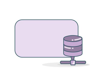 Veritabanı vektör illüstrasyonlu boş not tahtası