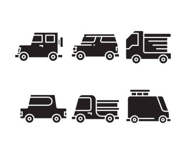 Araba simgeler vektör çizim ayarla