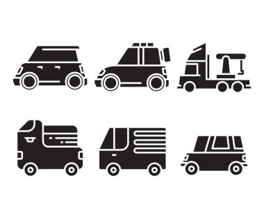 Araba simgeler vektör çizim ayarla