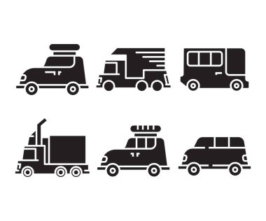 Araba simgeler vektör çizim ayarla