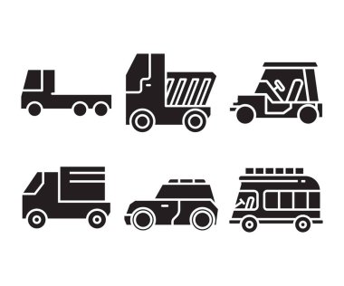 Araba simgeler vektör çizim ayarla