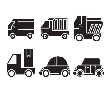 Araba simgeler vektör çizim ayarla