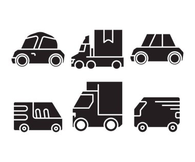 Araba simgeler vektör çizim ayarla