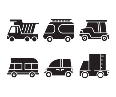 Araba simgeler vektör çizim ayarla