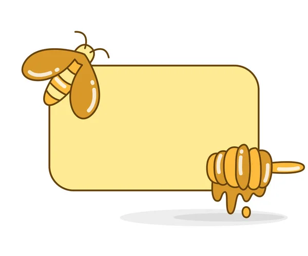 Κενή Πλακέτα Σημείωμα Κυψέλη Και Εικονογράφηση Φορέα Μέλισσα — Διανυσματικό Αρχείο