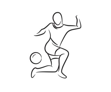 El çizimi futbolcu çizgisi çizimi