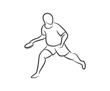 tablo tenisçisi çizim vektör illüstrasyonu