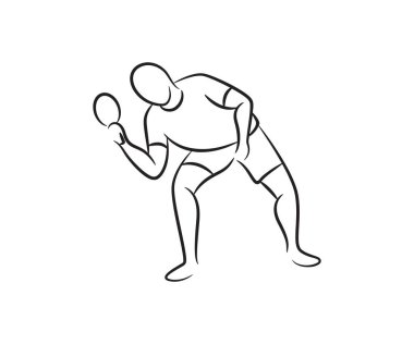 masa tenisçisi çizim çizimi çizimi