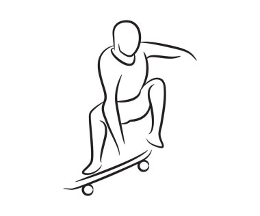 El çizimi kaykaycı çizgisi çizimi