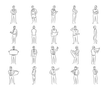 El yapımı mühendis ve mimar çizimleri.