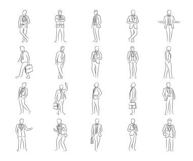 El çizimi iş adamı karakterleri çizimi