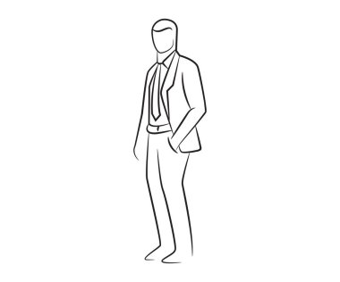 sketch businessman line illustration vector