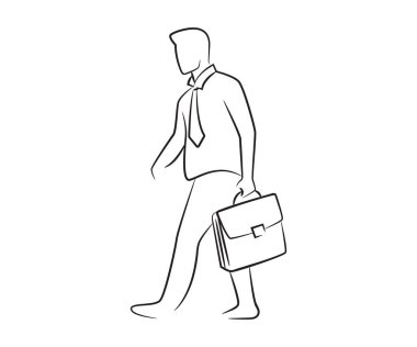 sketch businessman line illustration vector
