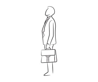 sketch businessman line illustration vector