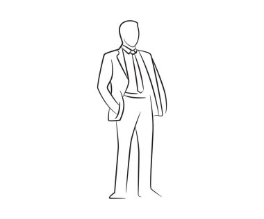 sketch businessman line illustration vector