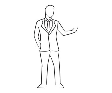 sketch businessman line illustration vector