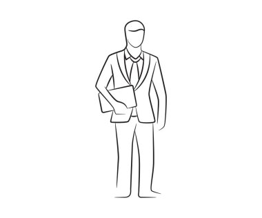 sketch businessman line illustration vector