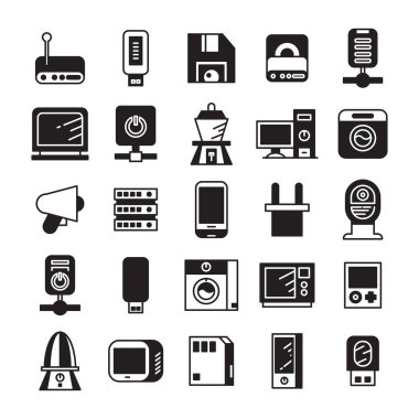 elektronik aygıt ve uygulama simgeleri ayarlandı