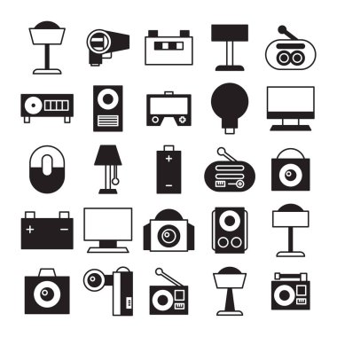 elektronik aygıt ve uygulama simgeleri ayarlandı