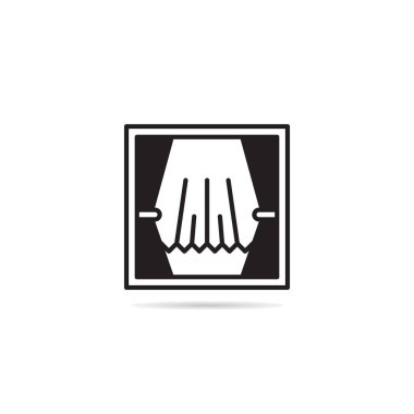 perde ve pencere simgesi vektör illüstrasyonu