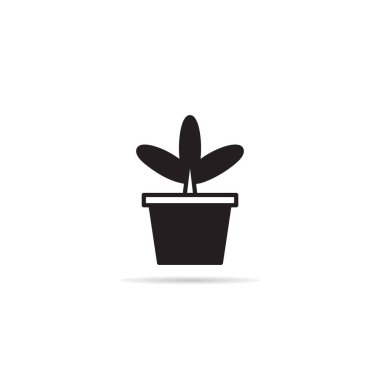 ev bitkisi ve bitki saksısı vektör çizimi