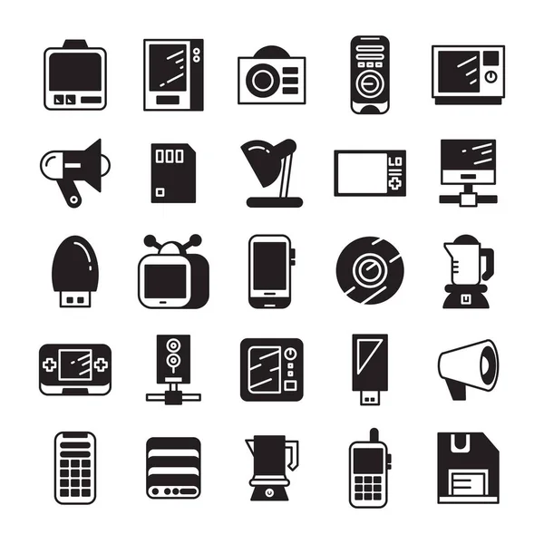 Conjunto Iconos Dispositivos Aparatos Electrónicos — Vector de stock