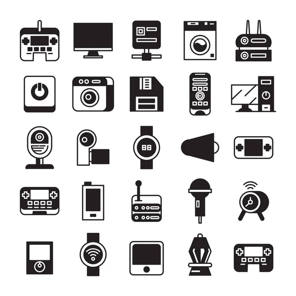 Conjunto Iconos Dispositivos Aparatos Electrónicos — Vector de stock