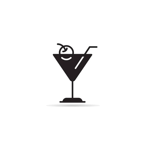 Verre Cocktail Icône Vectoriel Illustration — Image vectorielle