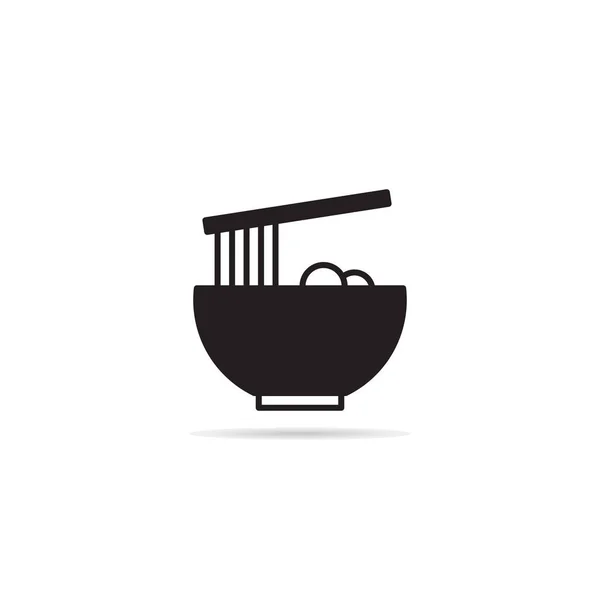 Noodle Bowl Pictogram Vector Illustratie — Stockvector
