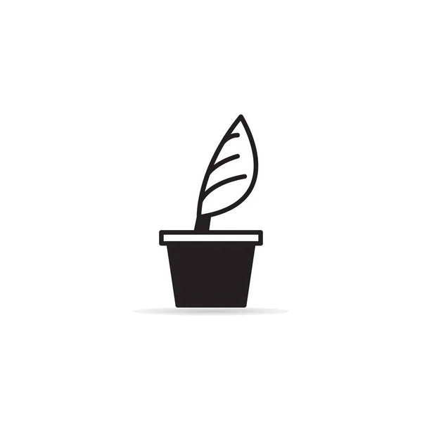 Plante Pot Icône Vectoriel Illustration — Image vectorielle