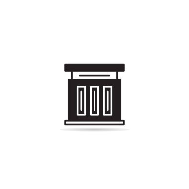 Beyaz arkaplan illüstrasyonunda bina simgesi