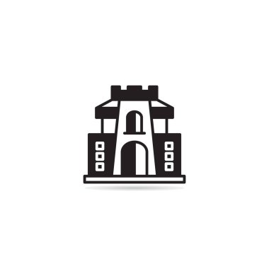 castle and fortress building icon vector illustration