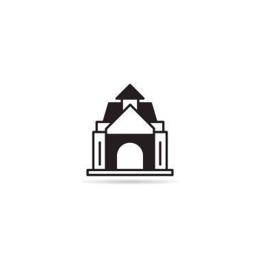 castle and fortress building icon vector illustration