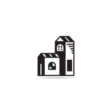 ev binası ikon vektör illüstrasyonu