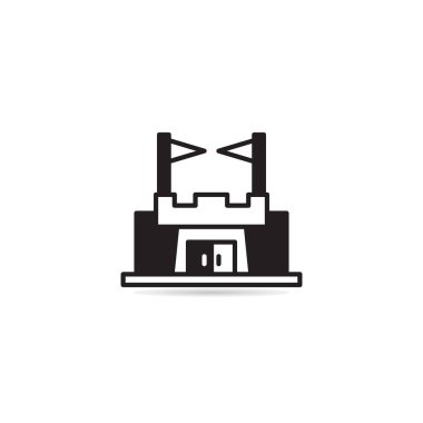 castle and fortress building icon vector illustration