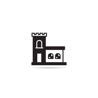castle and fortress building icon vector illustration