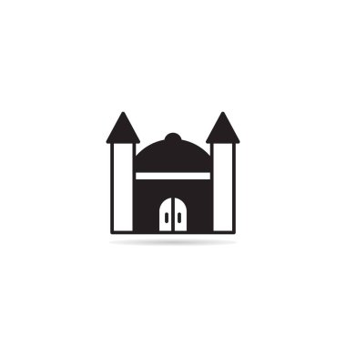 kale ve kale ikonu vektör illüstrasyonu