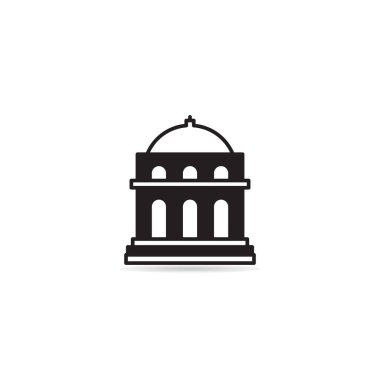 Hükümet binası ikon vektör illüstrasyonu