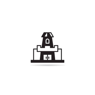 castle and fortress building icon vector illustration