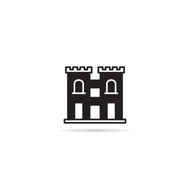 castle and fortress building icon vector illustration