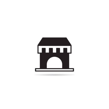 shop building icon vector vector illustration