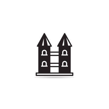 castle building icon vector illustration