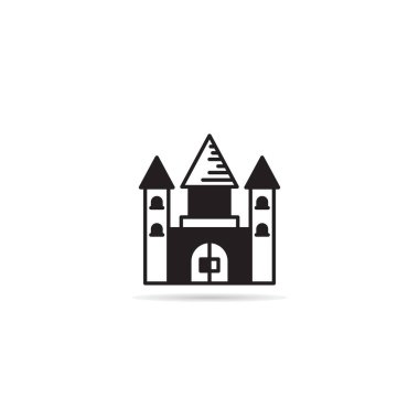 castle building icon vector illustration